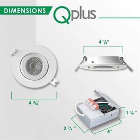 img 1 attached to 🔦 QPLUS 4 Inch Slim Adjustable Eyeball Gimbal LED Recessed Lighting - Canless Downlight with Junction Box