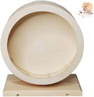 🐹 syrian hamster wooden exercise wheel, noiseless running spinner for small pets, non-slip cage accessories toy for gerbil, guinea pig logo