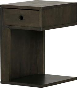 img 3 attached to 🌙 Stylish South Shore Furniture Sweedi Solid 1-Drawer Nightstand in Sleek Black Wood Finish