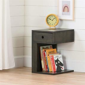 img 4 attached to 🌙 Stylish South Shore Furniture Sweedi Solid 1-Drawer Nightstand in Sleek Black Wood Finish