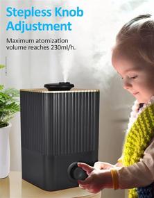 img 3 attached to 🌬️ 5.5L Cool Mist Humidifier - Ultrasonic Air Humidifiers for Bedroom, Large Room, and Office - Stepless Adjustment & Auto Shut Off - Up to 48H Long Lasting - Plant Humidifier for Indoor Whole Home - Black