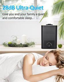 img 2 attached to 🌬️ 5.5L Cool Mist Humidifier - Ultrasonic Air Humidifiers for Bedroom, Large Room, and Office - Stepless Adjustment & Auto Shut Off - Up to 48H Long Lasting - Plant Humidifier for Indoor Whole Home - Black