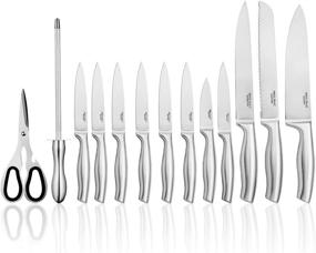 img 3 attached to 🔪 Premium 14-Piece Knife Set: High Carbon Stainless Steel, Super Sharp Blades, Acrylic Stand, and Steak Knives included