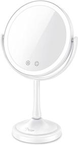 img 4 attached to 🔆 Highly Functional Double-Sided Lighted Makeup Mirror - 7X Magnification, 8.5" Illuminated Mirror with 60 LED Lights, 3 Lighting Modes, Dimmable Touch Screen