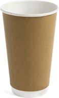 earth's natural alternative double-wall disposable coffee cups [16oz 120 pack] - kraft paper cups for hot drinks, sturdy and heavy-duty party cups logo