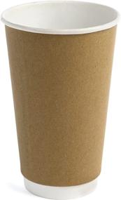 img 4 attached to Earth's Natural Alternative Double-Wall Disposable Coffee Cups [16oz 120 Pack] - Kraft Paper Cups for Hot Drinks, Sturdy and Heavy-Duty Party Cups