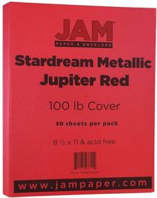 img 2 attached to 🔴 JAM PAPER Metallic 110lb Cardstock - 8.5 x 11 Coverstock - 298 gsm - Jupiter Red Stardream Metallic - Pack of 50 Sheets
