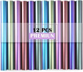 img 4 attached to 👕 12 Pack Chameleon HTV Heat Transfer Vinyl 12"x10" Iron on Vinyl Sheets for T-Shirt, 6 Assorted Gradient Change Colors HTV Vinyl, Compatible with Cricut, Silhouette Cameo (12 Pack Chameleon)