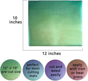 img 2 attached to 👕 12 Pack Chameleon HTV Heat Transfer Vinyl 12"x10" Iron on Vinyl Sheets for T-Shirt, 6 Assorted Gradient Change Colors HTV Vinyl, Compatible with Cricut, Silhouette Cameo (12 Pack Chameleon)