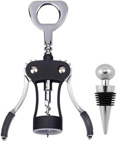 img 3 attached to 🍷 Wing Corkscrew, Ilyever Wine Opener with Bottle Stopper - Multifunctional Corkscrew Opener Remover for Home, Kitchen, Restaurant, Party - Premium Bottler Opener as Gift (Black)