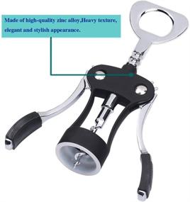 img 1 attached to 🍷 Wing Corkscrew, Ilyever Wine Opener with Bottle Stopper - Multifunctional Corkscrew Opener Remover for Home, Kitchen, Restaurant, Party - Premium Bottler Opener as Gift (Black)