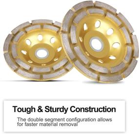 img 2 attached to 🛠️ EEEkit 4-1/2-Inch Double-Row Diamond Cup Surface Grinding Wheel: Heavy Duty Turbo Concrete Grinding Disc for Angle Grinder - Ideal for Granite, Stone, Marble, Masonry, and Concrete Surfaces