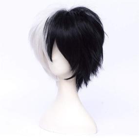 img 1 attached to 🎭 Max Beauty Anime Short Cosplay Wigs With Bangs: Heat Resistant Hair for Party & Halloween with Bonus Cap - Unisex Two Tone Design