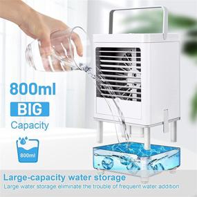 img 3 attached to TDONE Portable Air Conditioner with 5000mAh Battery | Personal Air Cooler 800ML Water Tank | 1H/2H/4H/8H Timer | 3 Speeds/Modes | Small Air Conditioner for Bedroom, Home, Office
