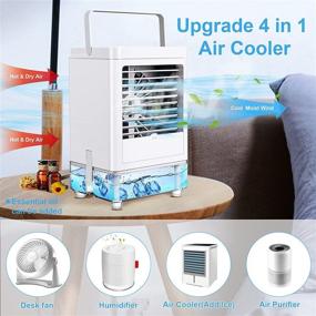 img 2 attached to TDONE Portable Air Conditioner with 5000mAh Battery | Personal Air Cooler 800ML Water Tank | 1H/2H/4H/8H Timer | 3 Speeds/Modes | Small Air Conditioner for Bedroom, Home, Office