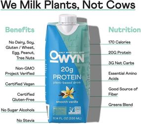 img 3 attached to 🌱 Owyn 100% Vegan Plant-Based Protein Shake: Smooth Vanilla, 24 Pack, 20g Plant Protein, Omega-3, Prebiotic Supplements, Superfoods Greens Blend - Gluten-Free, Soy-Free, Non-GMO