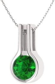 img 3 attached to 💎 Certified Natural Gemstone Solitaire Petite Necklace | 14k White Gold | 0.4 Carat Pendant with Chain - Diamondere