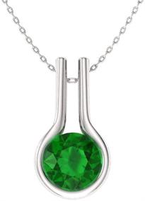 img 4 attached to 💎 Certified Natural Gemstone Solitaire Petite Necklace | 14k White Gold | 0.4 Carat Pendant with Chain - Diamondere