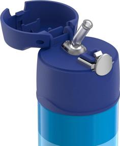 img 3 attached to Funtainer Kids Straw Bottle by THERMOS - Cool Retro Stripe Design (12 Ounce)