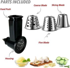 img 2 attached to 🥗 Slicer Shredder Attachment for KitchenAid Stand Mixer | Vegetable Chopper Grater Cutter Accessories | Salad Maker by Kitchenwin