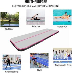 img 3 attached to 🤸 Ultra-Durable Air Gymnastics Tumble Track: 4/8 inches Thick Inflatable Tumbling Mat - Perfect for Home Use Training, Cheerleading, Yoga, and Water Activities. Includes Electric Pump. Available in 10ft, 13ft, 16ft, and 20ft.