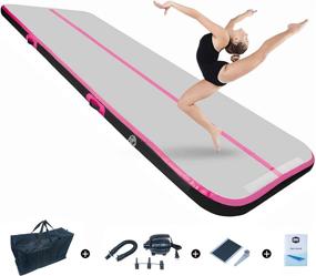 img 4 attached to 🤸 Ultra-Durable Air Gymnastics Tumble Track: 4/8 inches Thick Inflatable Tumbling Mat - Perfect for Home Use Training, Cheerleading, Yoga, and Water Activities. Includes Electric Pump. Available in 10ft, 13ft, 16ft, and 20ft.