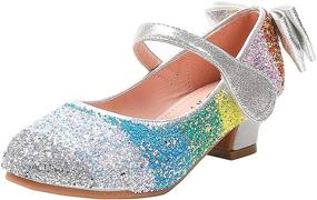 img 4 attached to PrettyQueen Glitter Princess Wedding Bridesmaid Girls' Shoes for Flats