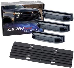 img 4 attached to 🚦 IJDMTOY 3pc Super Bright Amber LED Center Grille Lights for 2019/2020-up Chevrolet Silverado 1500 2500HD 3500HD