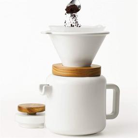 img 1 attached to ☕ Bonjour Stoneware Coffee Maker, Set of 4 Cups - Matte White