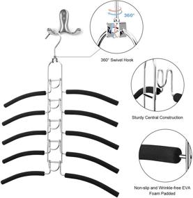 img 3 attached to 👕 5-in-1 Space-Saving Hangers (2 Pack) | Multilayer Metal Clothes Hanger Space Saver Coat Hangers | Anti-Slip Foam Padded Shirt Suit Hanger | Closet Storage Organizer Accessory by Mastom