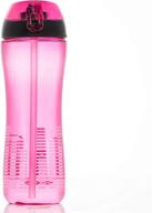 🏋️ lock & lock flip top 22 oz pink sports bottle - bpa free tritan plastic, non-toxic, with hand strap - ideal for gym, office, or outdoors logo