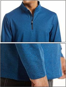 img 2 attached to 🏃 Stay Warm and Stylish with MAGCOMSEN Men's 1/4 Zip Fleece Running Shirt