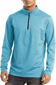 img 3 attached to 🏃 Stay Warm and Stylish with MAGCOMSEN Men's 1/4 Zip Fleece Running Shirt