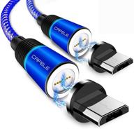 🔌 magnetic micro usb cable 2-pack 6.6ft - cafele magnetic charging cable for android devices - fast sync & charging cord with s7 s6 j7 note 5, kindle, ps4 and more - blue logo