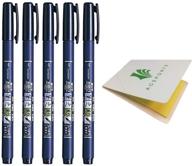 🖌️ tombow fudenosuke fude brush pen hard (gcd-111) x5 set with sticky notes – ideal for calligraphy, art drawings, illustration, manga, and improved seo logo