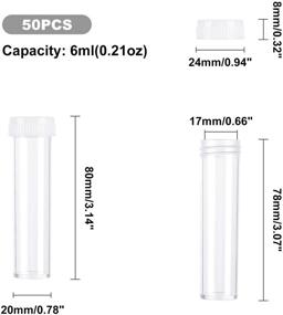 img 3 attached to 📦 PH PandaHall 50PCS Clear Plastic Tube Bead Containers with White Caps 6ml, 80x20mm (0.79" Diameter / 3.15" Length)