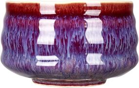 img 4 attached to 🍵 Authentic Japanese Handcrafted Matcha Tea Bowl and Cup Ceremony Set - MYCHA Traditional Chawan (Purple Red)