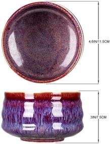 img 2 attached to 🍵 Authentic Japanese Handcrafted Matcha Tea Bowl and Cup Ceremony Set - MYCHA Traditional Chawan (Purple Red)