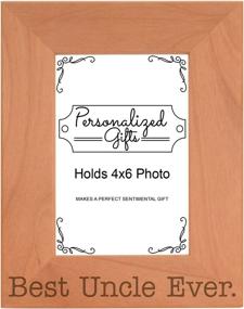 img 2 attached to 👨 ThisWear Best Uncle Ever Father's Day Gift: Engraved Natural Wood 4x6 Portrait Picture Frame