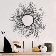 🎃 15-inch halloween wreath for front door decorations - artificial black glittered twigs, scary wreath for indoor/outdoor home party, porch, door, wall decor логотип