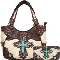 western rhinestone leather concealed shoulder women's handbags & wallets logo