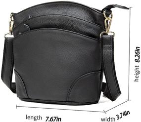 img 3 attached to Lecxci Genuine Leather Crossbody Shoulder Women's Handbags & Wallets: Stylish and Functional Accessories for Women