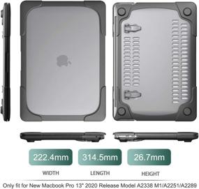 img 3 attached to 💻 DONGKE MacBook Pro 13 inch Case 2020: Heavy Duty Shockproof Shell with Fold Kickstand - Gray