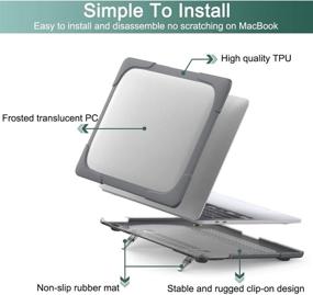 img 1 attached to 💻 DONGKE MacBook Pro 13 inch Case 2020: Heavy Duty Shockproof Shell with Fold Kickstand - Gray