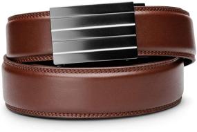 img 4 attached to Full Grain Leather Track Endeavor Buckle Men's Accessories for Belts
