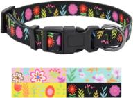 🌸 stylish buckle flower print nylon dog collar for small to medium dogs logo