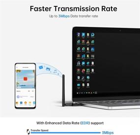 img 2 attached to 🔌 QGOO Bluetooth адаптер дальнего действия класса 1 - USB Bluetooth адаптер для ПК 5.0+EDR - беспроводной приемник для динамиков, клавиатуры, наушников - поддержка Win10/8.1/8/7