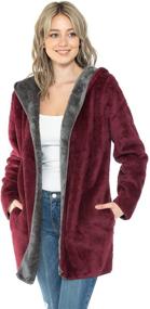 img 2 attached to 🔥 Safus Wearable Blanket Hoodie with Pocket - Burgundy - Small/Medium Size - for Women and Men, Thick Fleece Jacket Ensuring Warmth and Coziness