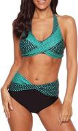 👙 zando green halter bikini swimsuits for women: push up two piece bathing suits in size l (us 8-10) logo