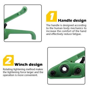 img 2 attached to 🌿 Heavy Duty Poly Strapping Tensioner & Cutter: Manual Banding Tools for 1/2"-3/4" Width Polyester Polyproplyn Strap (Jungle Green)